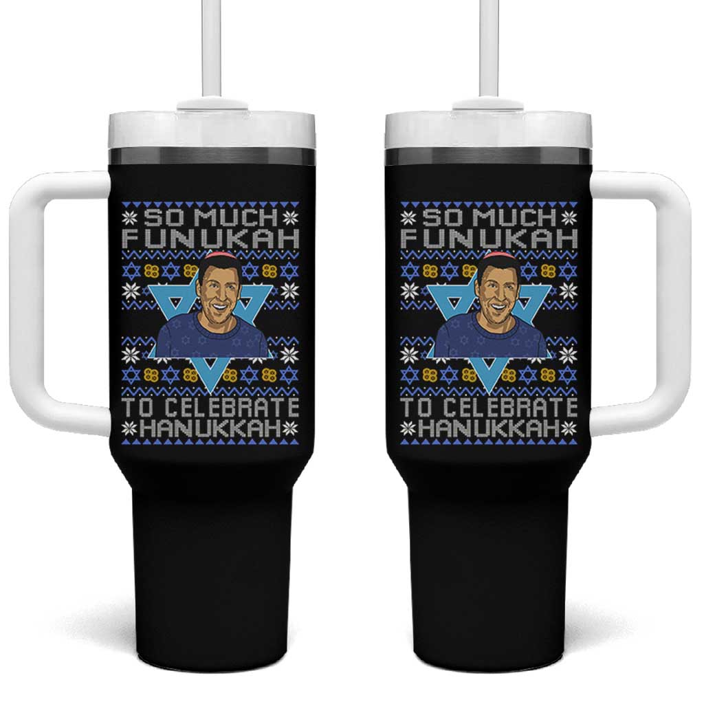 Funny So Much Funukah To Celebrate Hanukkah Sandler Tumbler With Handle - Wonder Print Shop