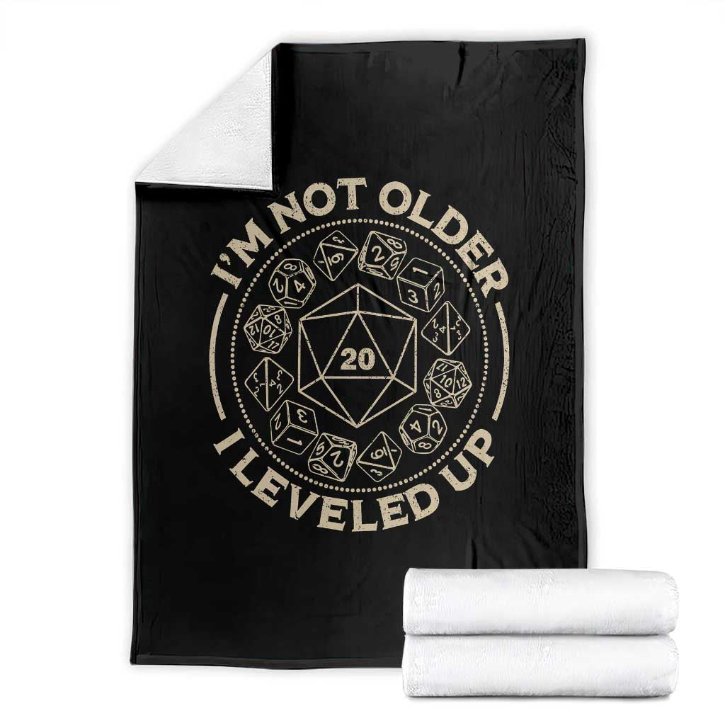 Funny RPG Gamer I'm Not Older I Leveled Up Throw Blanket Vintage D20 Tabletop Dice - Wonder Print Shop