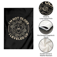 Funny RPG Gamer I'm Not Older I Leveled Up Garden Flag Vintage D20 Tabletop Dice - Wonder Print Shop