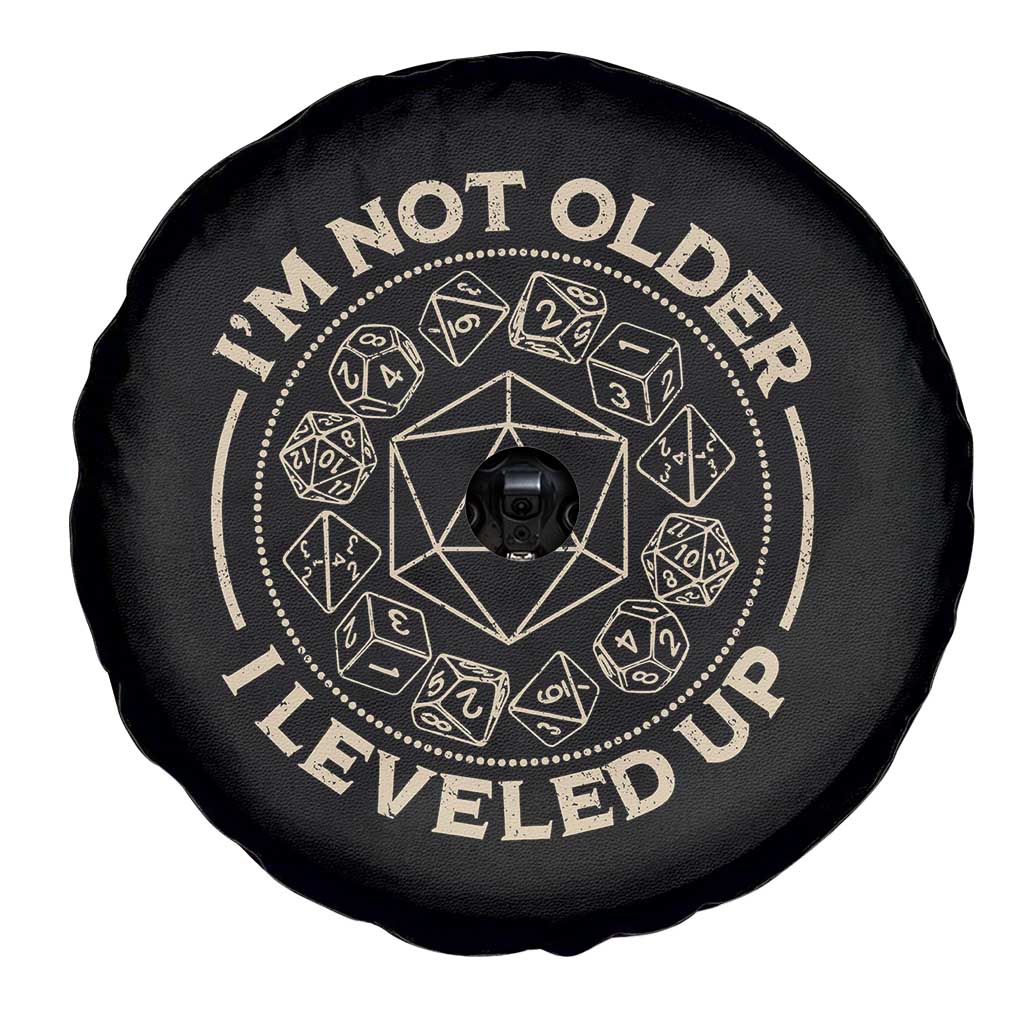 Funny RPG Gamer I'm Not Older I Leveled Up Spare Tire Cover Vintage D20 Tabletop Dice - Wonder Print Shop
