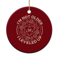 Funny RPG Gamer I'm Not Older I Leveled Up Ceramic Ornament Vintage D20 Tabletop Dice - Wonder Print Shop
