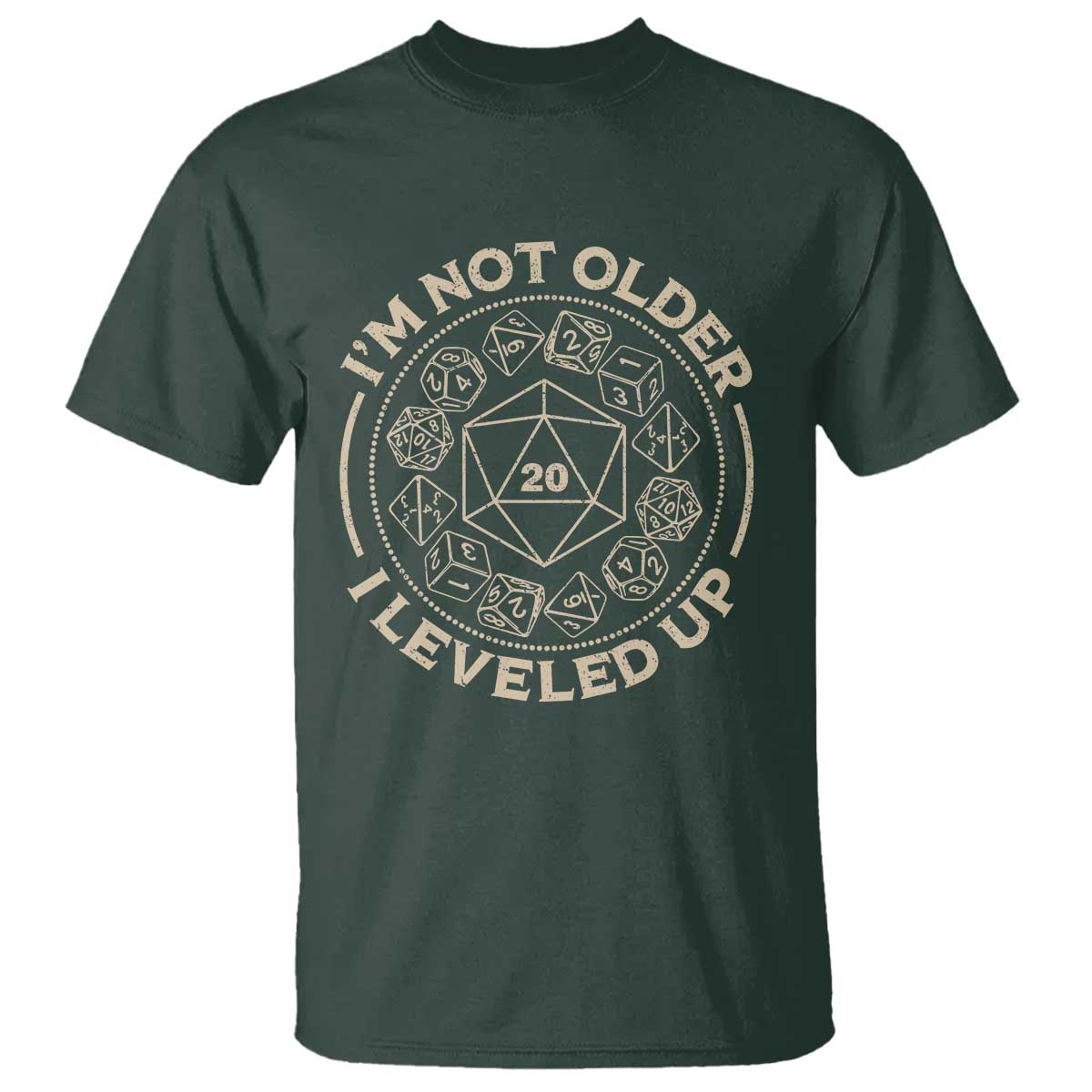 Funny RPG Gamer I'm Not Older I Leveled Up T Shirt Vintage D20 Tabletop Dice - Wonder Print Shop