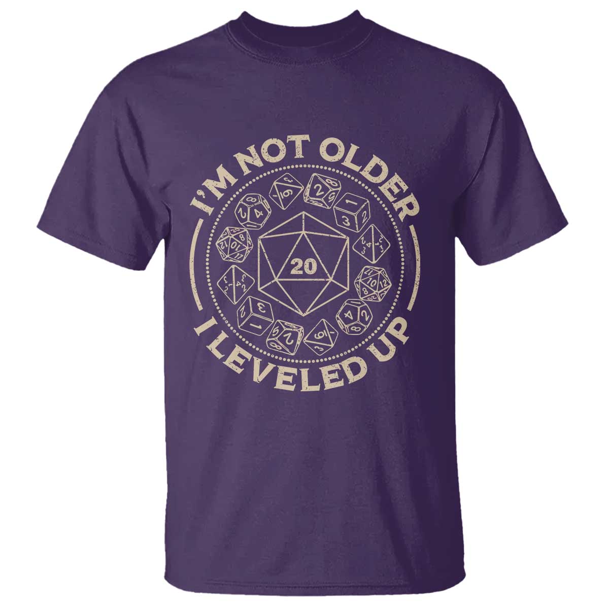 Funny RPG Gamer I'm Not Older I Leveled Up T Shirt Vintage D20 Tabletop Dice - Wonder Print Shop