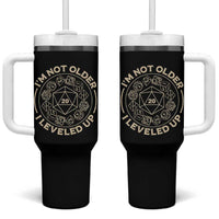 Funny RPG Gamer I'm Not Older I Leveled Up Tumbler With Handle Vintage D20 Tabletop Dice - Wonder Print Shop