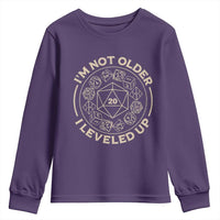Funny RPG Gamer I'm Not Older I Leveled Up Youth Sweatshirt Vintage D20 Tabletop Dice - Wonder Print Shop
