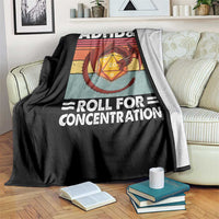 ADHD&D Roll For Concentration Throw Blanket Funny RPG Gamer D20 Tabletop Dice - Wonder Print Shop