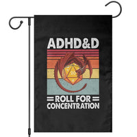 ADHD&D Roll For Concentration Garden Flag Funny RPG Gamer D20 Tabletop Dice - Wonder Print Shop