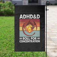 ADHD&D Roll For Concentration Garden Flag Funny RPG Gamer D20 Tabletop Dice - Wonder Print Shop
