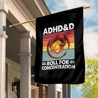 ADHD&D Roll For Concentration Garden Flag Funny RPG Gamer D20 Tabletop Dice - Wonder Print Shop