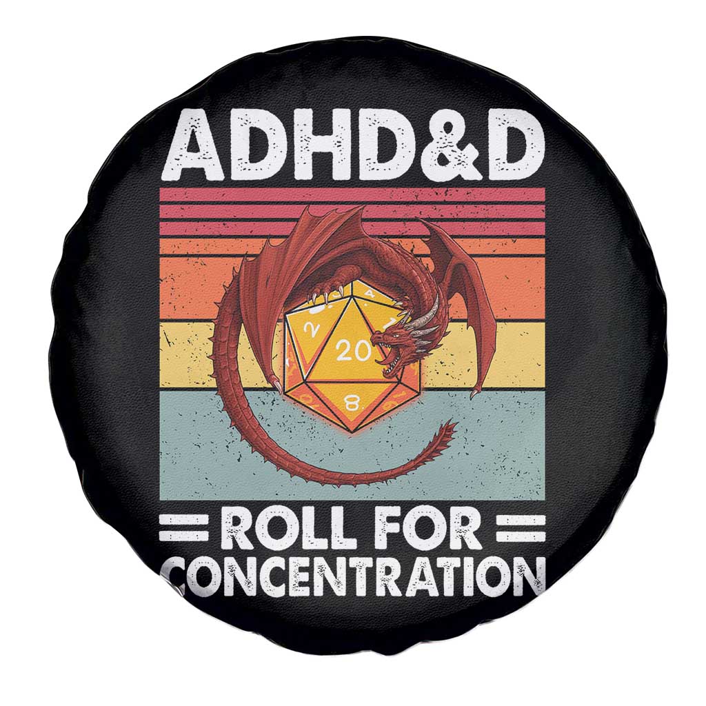 ADHD&D Roll For Concentration Spare Tire Cover Funny RPG Gamer D20 Tabletop Dice - Wonder Print Shop