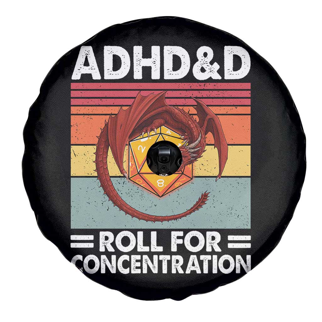 ADHD&D Roll For Concentration Spare Tire Cover Funny RPG Gamer D20 Tabletop Dice - Wonder Print Shop