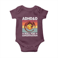 ADHD&D Roll For Concentration Baby Onesie Funny RPG Gamer D20 Tabletop Dice - Wonder Print Shop
