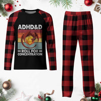 ADHD&D Roll For Concentration Plaid Pajama Set Funny RPG Gamer D20 Tabletop Dice - Wonder Print Shop