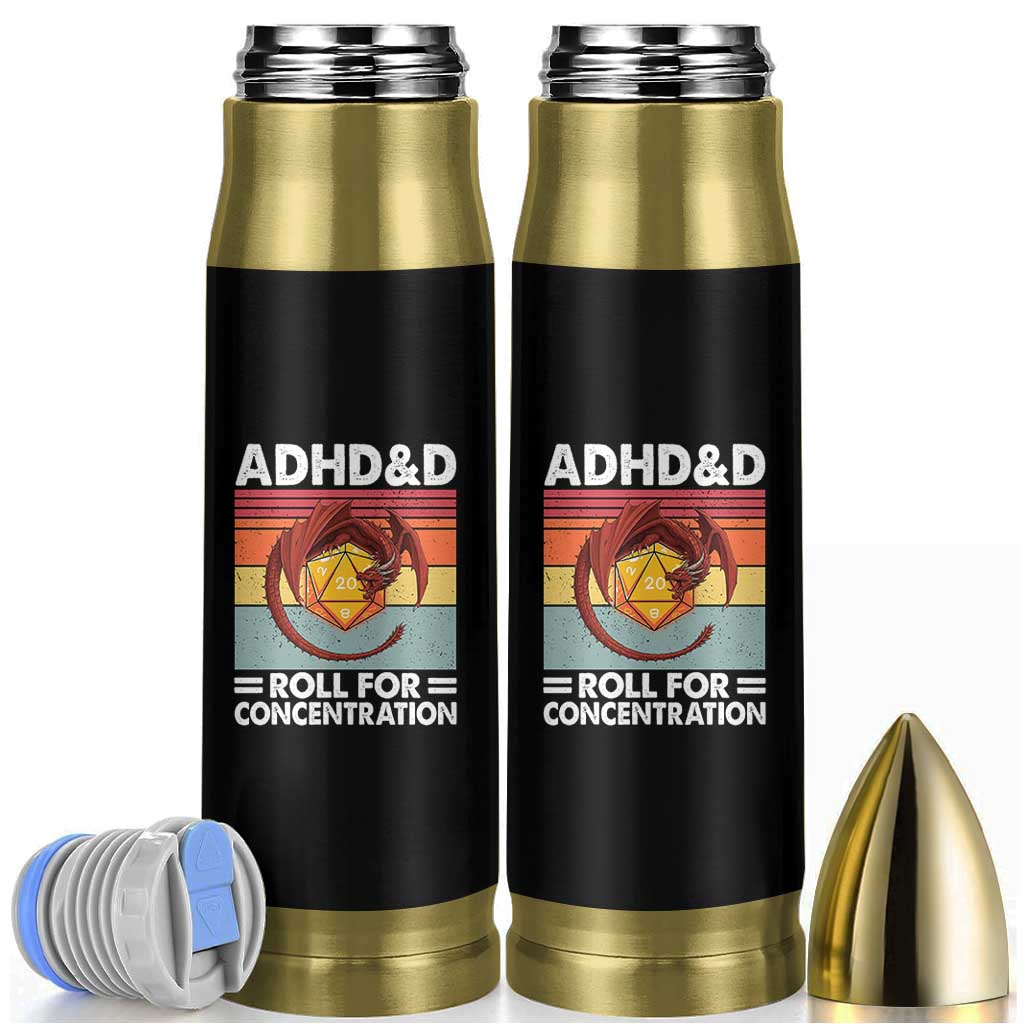 ADHD&D Roll For Concentration Bullet Tumbler Funny RPG Gamer D20 Tabletop Dice - Wonder Print Shop