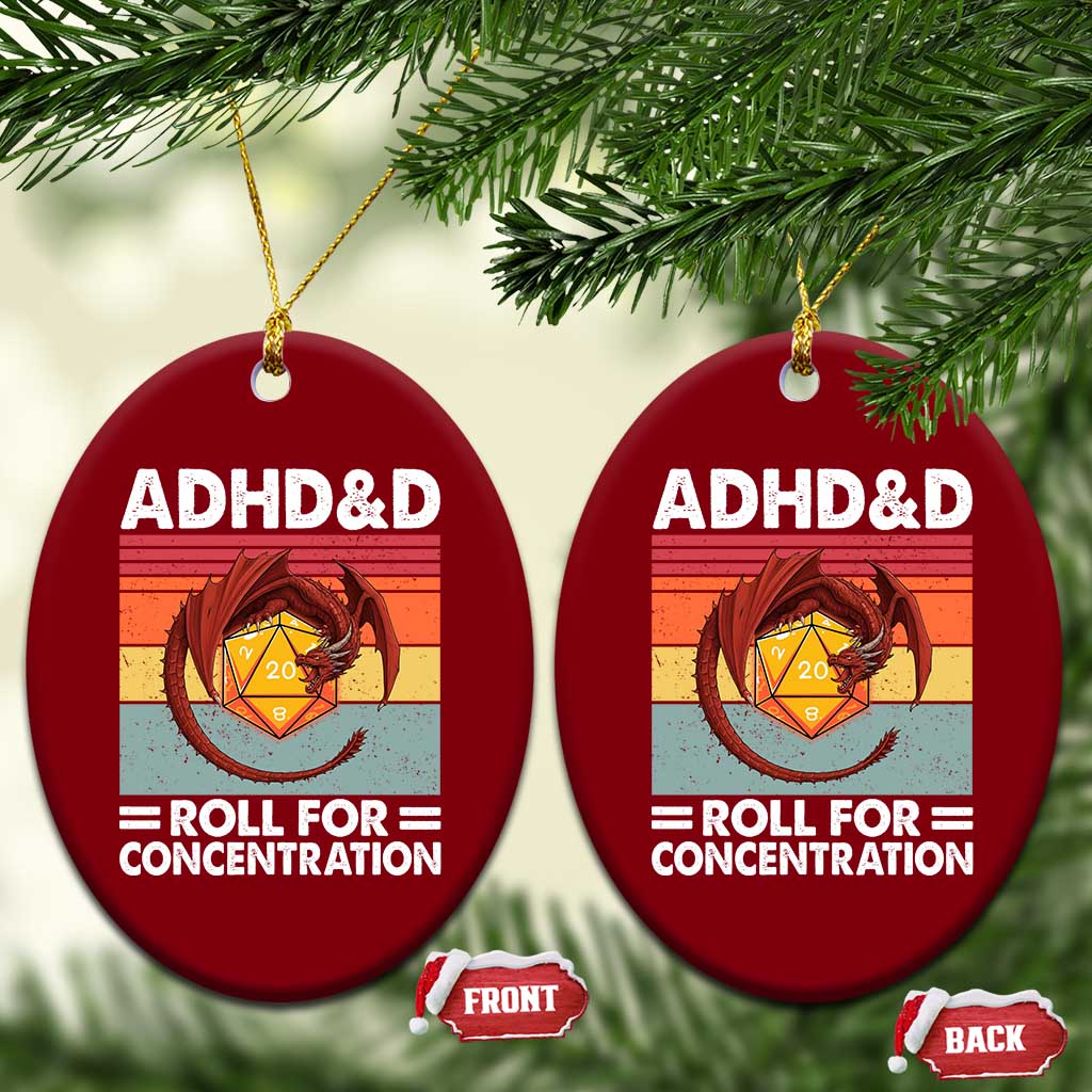 ADHD&D Roll For Concentration Ceramic Ornament Funny RPG Gamer D20 Tabletop Dice - Wonder Print Shop