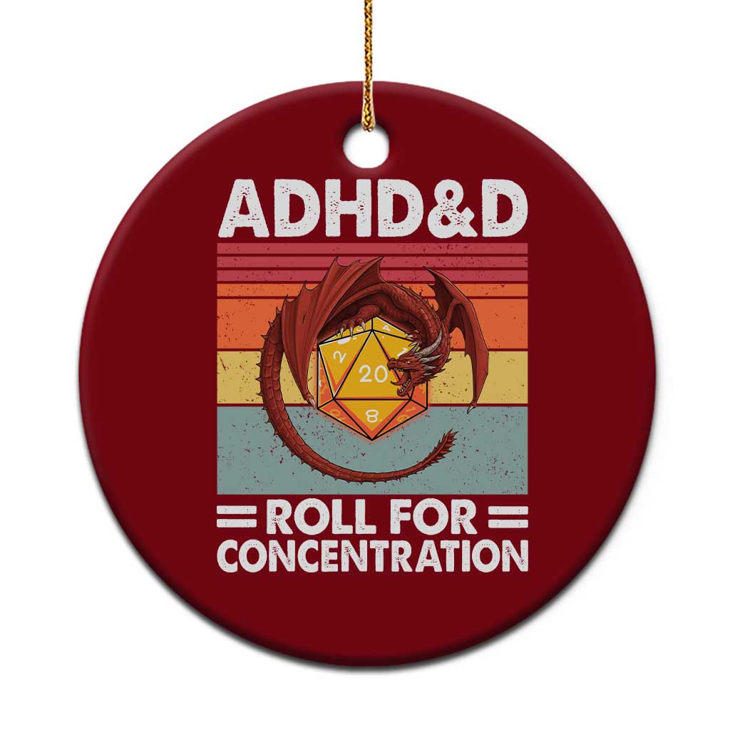 ADHD&D Roll For Concentration Ceramic Ornament Funny RPG Gamer D20 Tabletop Dice - Wonder Print Shop