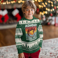 ADHD&D Roll For Concentration Ugly Christmas Sweater Funny RPG Gamer D20 Tabletop Dice - Wonder Print Shop