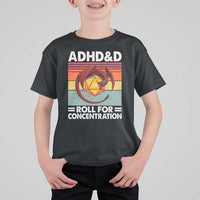 ADHD&D Roll For Concentration T Shirt For Kid Funny RPG Gamer D20 Tabletop Dice - Wonder Print Shop