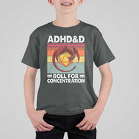 ADHD&D Roll For Concentration T Shirt For Kid Funny RPG Gamer D20 Tabletop Dice - Wonder Print Shop