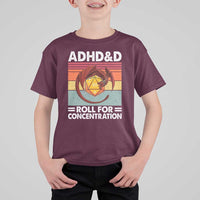 ADHD&D Roll For Concentration T Shirt For Kid Funny RPG Gamer D20 Tabletop Dice - Wonder Print Shop