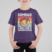 ADHD&D Roll For Concentration T Shirt For Kid Funny RPG Gamer D20 Tabletop Dice - Wonder Print Shop
