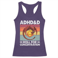 ADHD&D Roll For Concentration Racerback Tank Top Funny RPG Gamer D20 Tabletop Dice - Wonder Print Shop