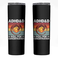 ADHD&D Roll For Concentration Skinny Tumbler Funny RPG Gamer D20 Tabletop Dice - Wonder Print Shop