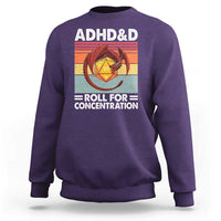 ADHD&D Roll For Concentration Sweatshirt Funny RPG Gamer D20 Tabletop Dice - Wonder Print Shop
