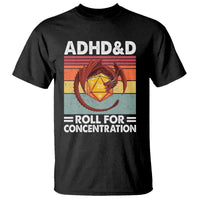 ADHD&D Roll For Concentration T Shirt Funny RPG Gamer D20 Tabletop Dice - Wonder Print Shop
