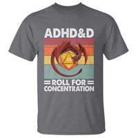 ADHD&D Roll For Concentration T Shirt Funny RPG Gamer D20 Tabletop Dice - Wonder Print Shop