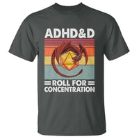 ADHD&D Roll For Concentration T Shirt Funny RPG Gamer D20 Tabletop Dice - Wonder Print Shop