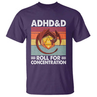 ADHD&D Roll For Concentration T Shirt Funny RPG Gamer D20 Tabletop Dice - Wonder Print Shop