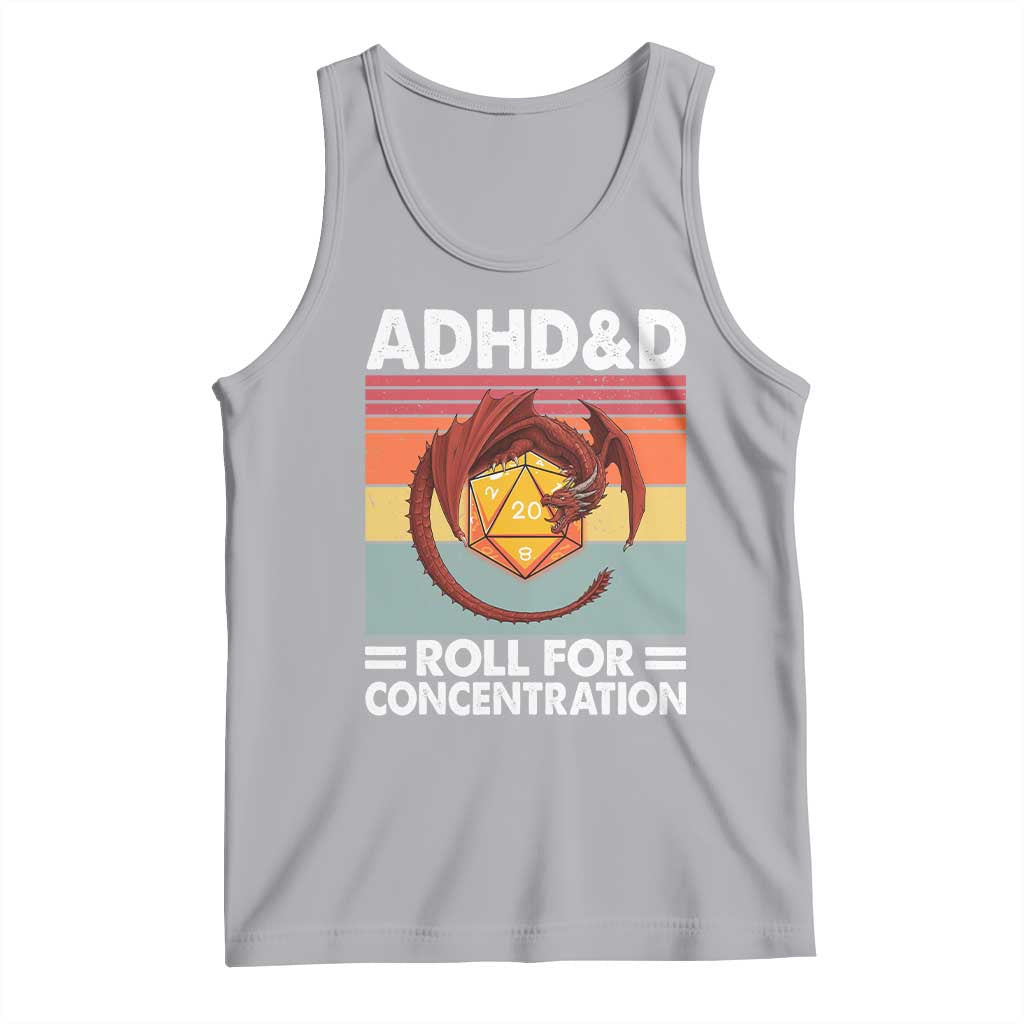 ADHD&D Roll For Concentration Tank Top Funny RPG Gamer D20 Tabletop Dice - Wonder Print Shop