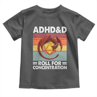 ADHD&D Roll For Concentration Toddler T Shirt Funny RPG Gamer D20 Tabletop Dice - Wonder Print Shop