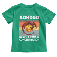 ADHD&D Roll For Concentration Toddler T Shirt Funny RPG Gamer D20 Tabletop Dice - Wonder Print Shop