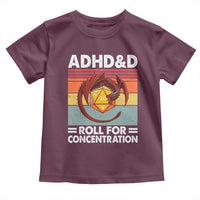 ADHD&D Roll For Concentration Toddler T Shirt Funny RPG Gamer D20 Tabletop Dice - Wonder Print Shop