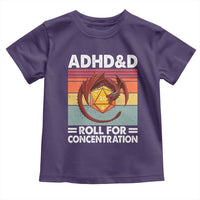 ADHD&D Roll For Concentration Toddler T Shirt Funny RPG Gamer D20 Tabletop Dice - Wonder Print Shop
