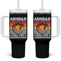 ADHD&D Roll For Concentration Tumbler With Handle Funny RPG Gamer D20 Tabletop Dice - Wonder Print Shop