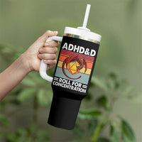 ADHD&D Roll For Concentration Tumbler With Handle Funny RPG Gamer D20 Tabletop Dice - Wonder Print Shop