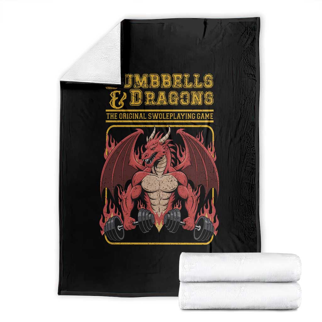 Funny RPG Workout Gym Nerd Throw Blanket Dumbbells And Dragons The Original Swoleplaying Game - Wonder Print Shop