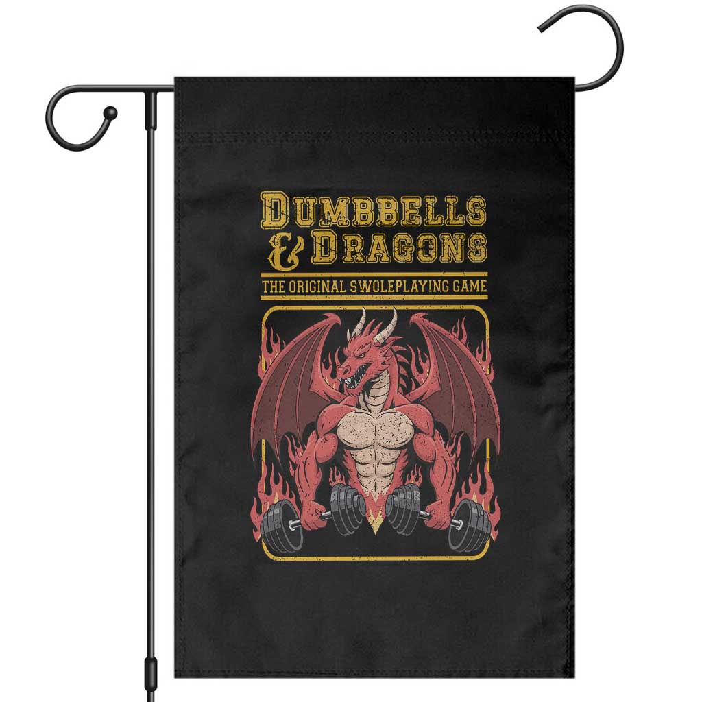 Funny RPG Workout Gym Nerd Garden Flag Dumbbells And Dragons The Original Swoleplaying Game - Wonder Print Shop