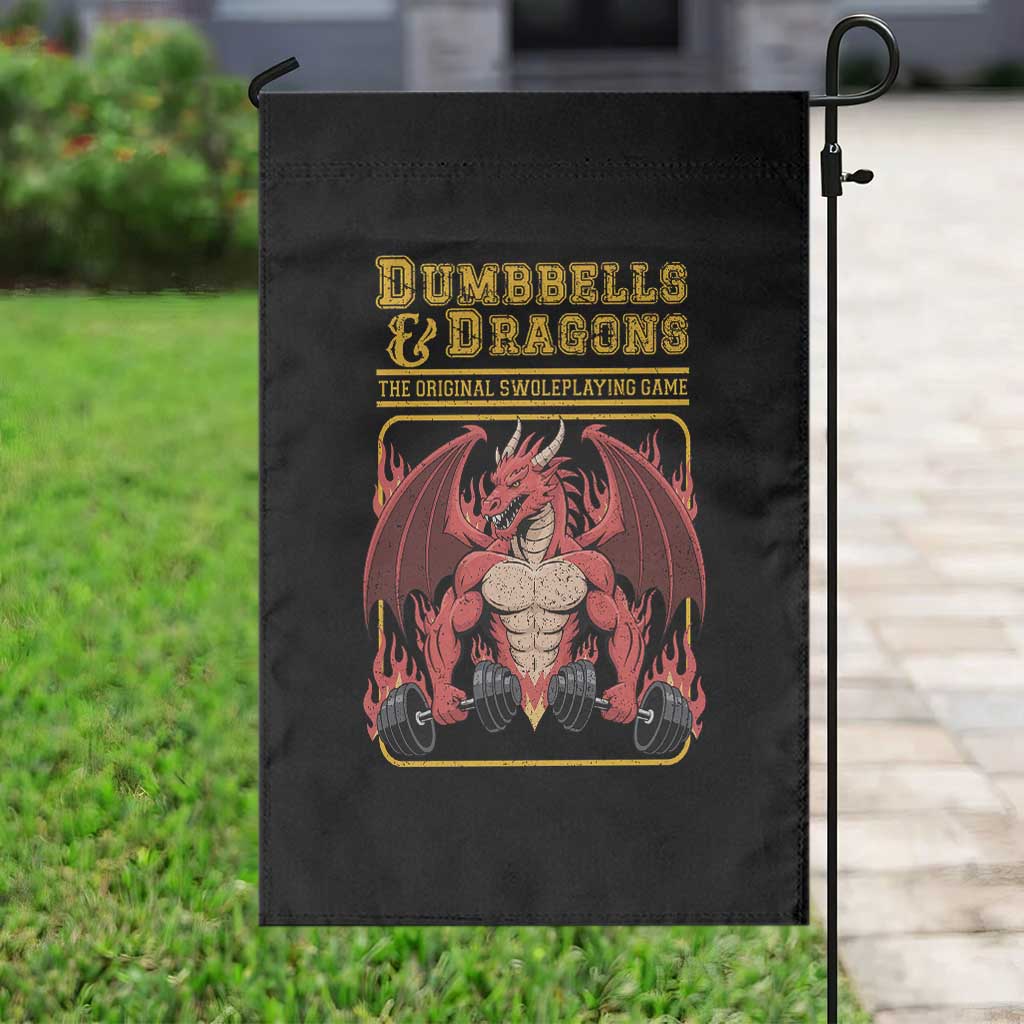 Funny RPG Workout Gym Nerd Garden Flag Dumbbells And Dragons The Original Swoleplaying Game - Wonder Print Shop