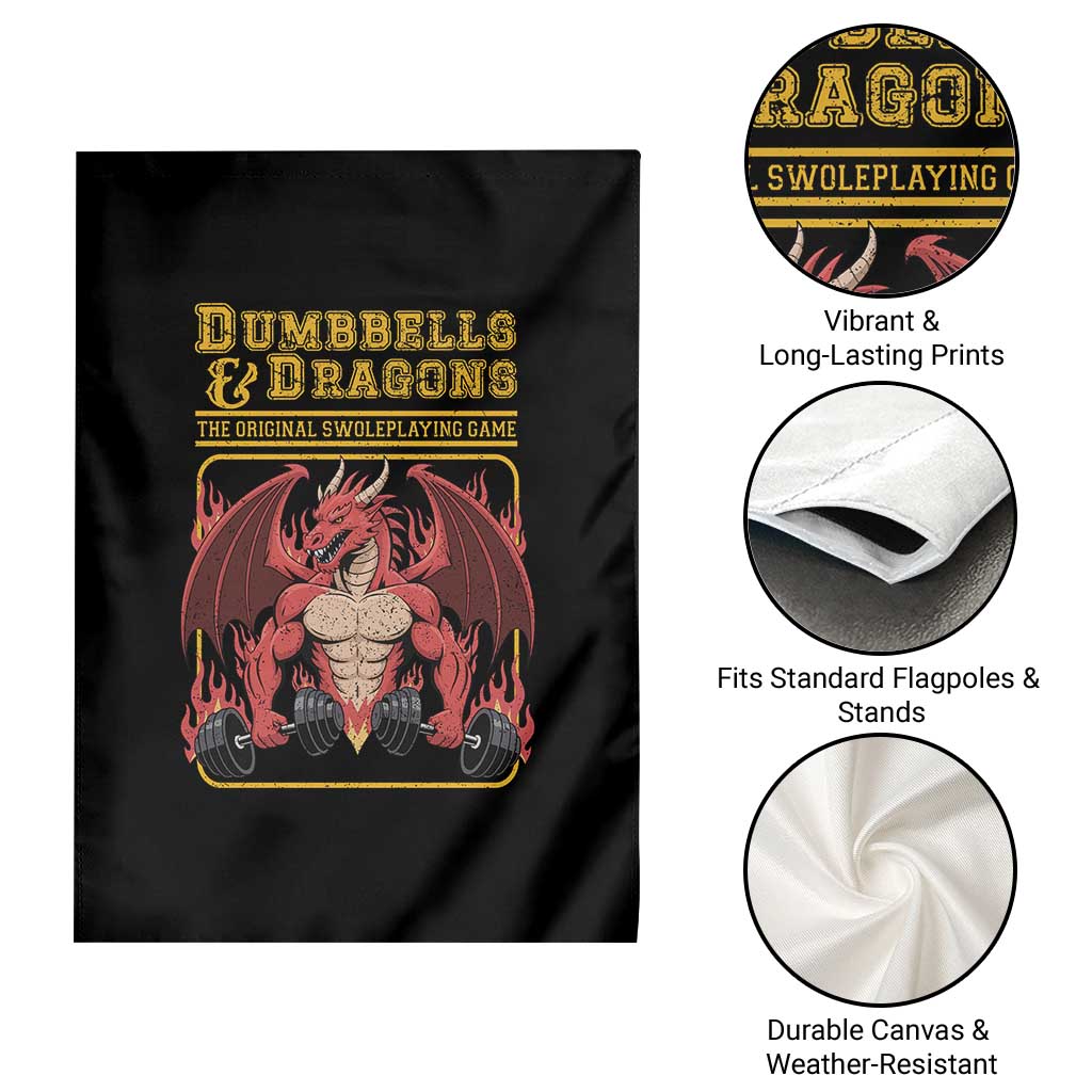 Funny RPG Workout Gym Nerd Garden Flag Dumbbells And Dragons The Original Swoleplaying Game - Wonder Print Shop