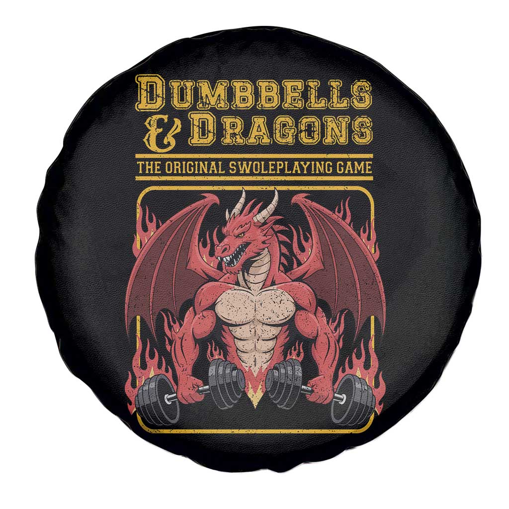 Funny RPG Workout Gym Nerd Spare Tire Cover Dumbbells And Dragons The Original Swoleplaying Game - Wonder Print Shop
