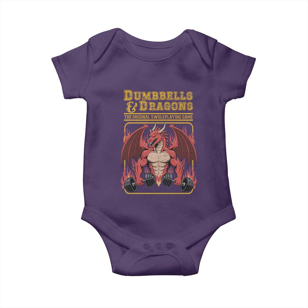 Funny RPG Workout Gym Nerd Baby Onesie Dumbbells And Dragons The Original Swoleplaying Game - Wonder Print Shop