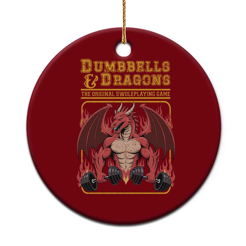 Funny RPG Workout Gym Nerd Ceramic Ornament Dumbbells And Dragons The Original Swoleplaying Game - Wonder Print Shop