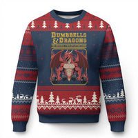Funny RPG Workout Gym Nerd Ugly Christmas Sweater Dumbbells And Dragons The Original Swoleplaying Game - Wonder Print Shop