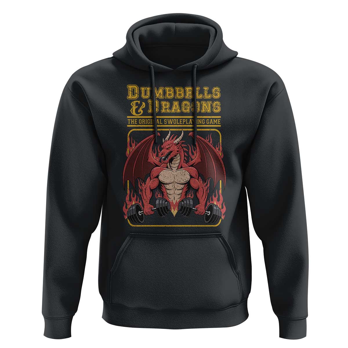 Funny RPG Workout Gym Nerd Hoodie Dumbbells And Dragons The Original Swoleplaying Game - Wonder Print Shop