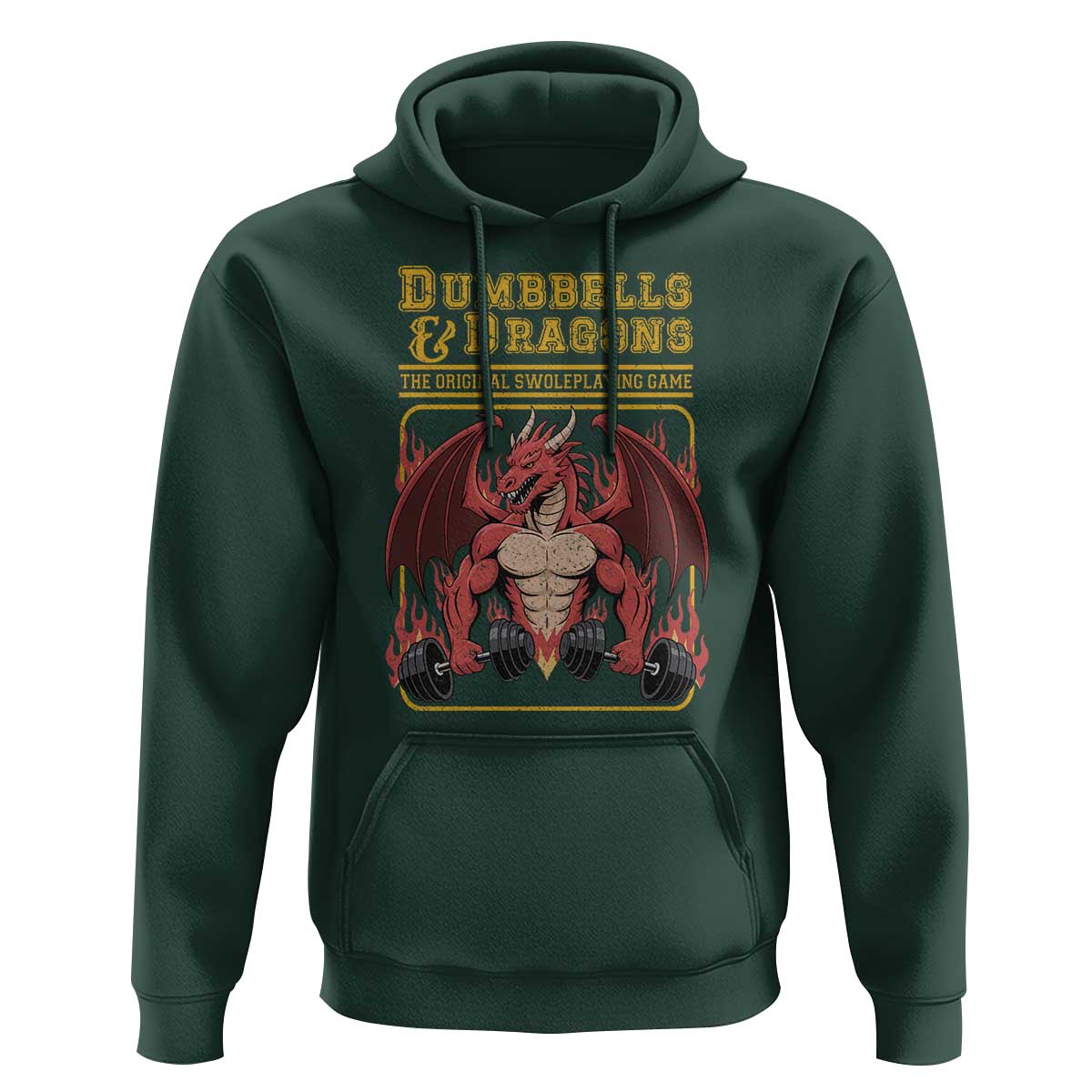 Funny RPG Workout Gym Nerd Hoodie Dumbbells And Dragons The Original Swoleplaying Game - Wonder Print Shop