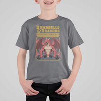 Funny RPG Workout Gym Nerd T Shirt For Kid Dumbbells And Dragons The Original Swoleplaying Game - Wonder Print Shop
